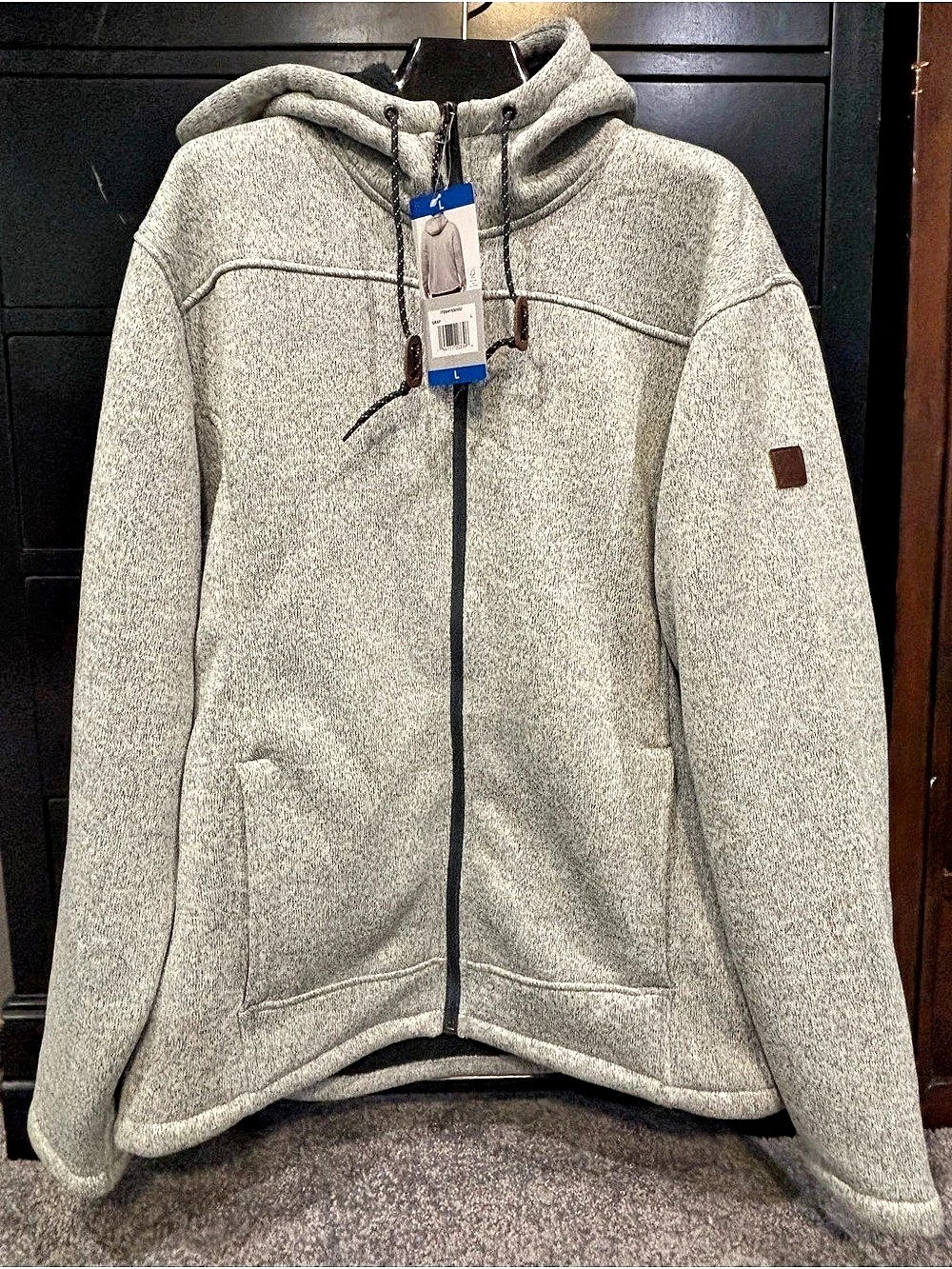 Rugged Elements Mountain Fleece Hoodie Gray Fleece Hoodie Size Large NWT